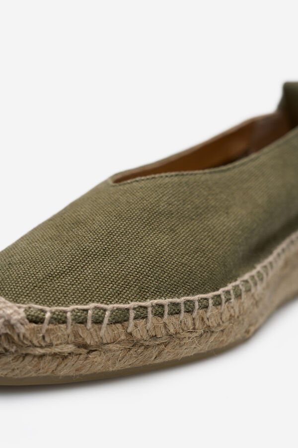 Castañer Alpercata com cunha Gea lona Verde