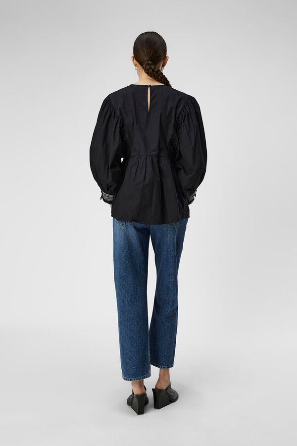 Object Blusa de algod&atilde;o bordada Preto