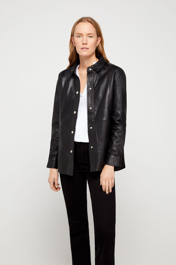 Cortefiel Blus&atilde;o de pele Preto