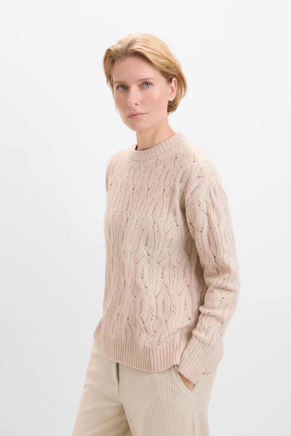 Cortefiel Jersey punto combinado Beige