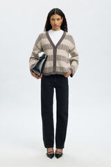 Selected C&aacute;rdigan cuello en pico alpaca y lana Gris