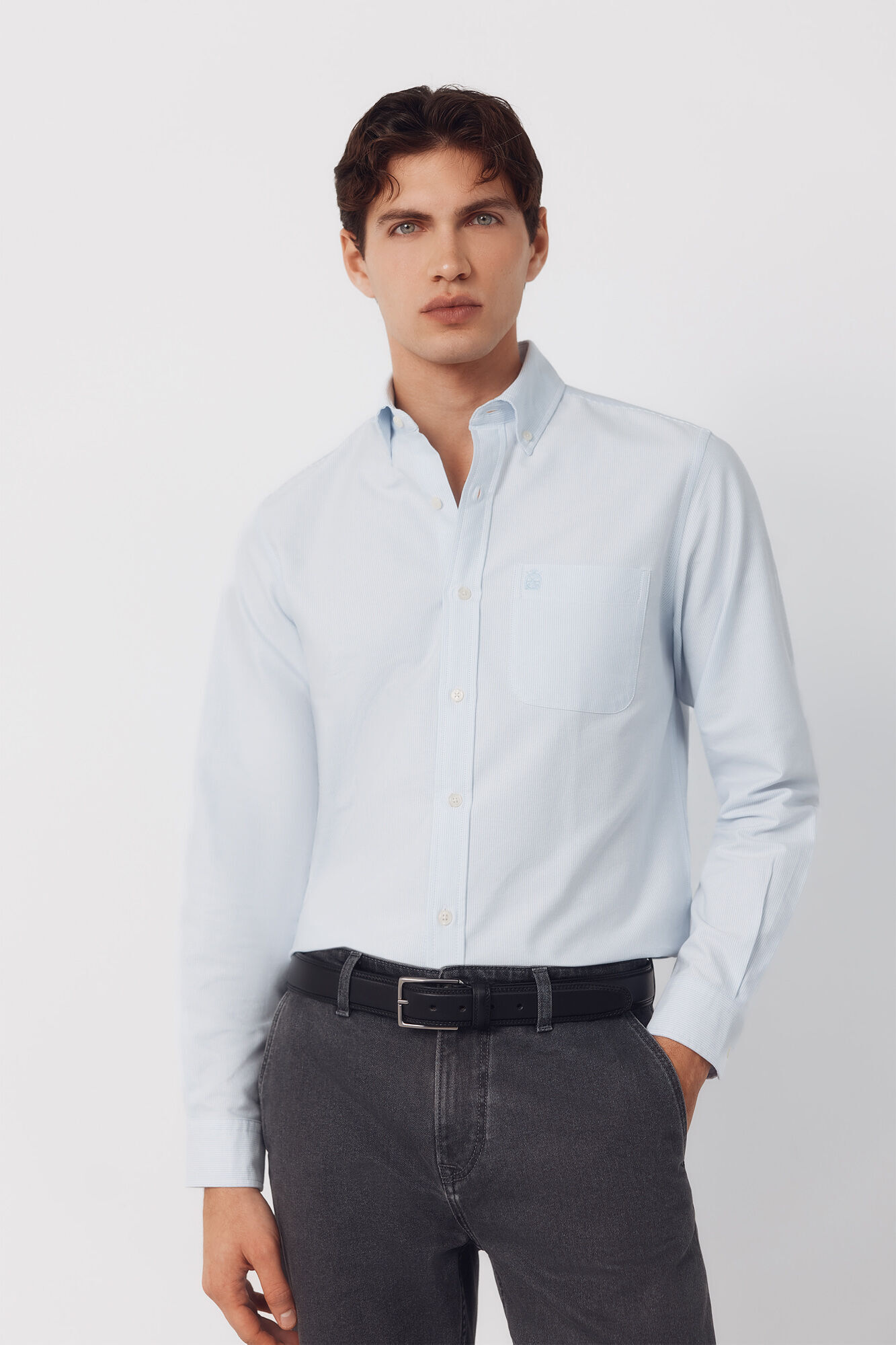 Cortefiel Camisa oxford listrada com vela