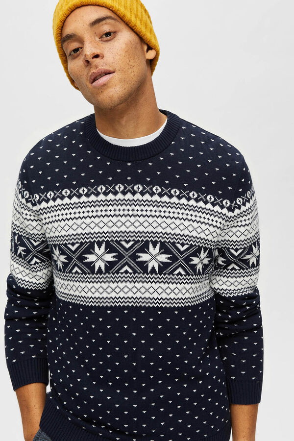 Selected Jersey de punto cuello redondo Gris oscuro