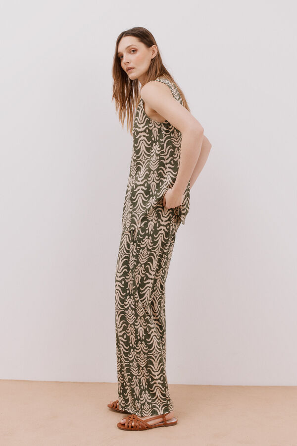 Cortefiel Top dobr&aacute;vel longo Verde