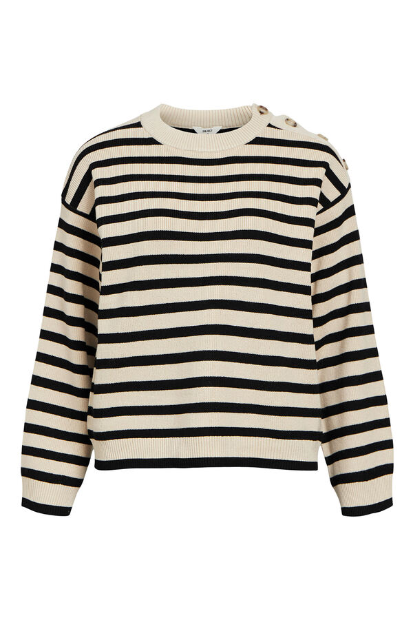 Object Camisola riscas botões Cinzento