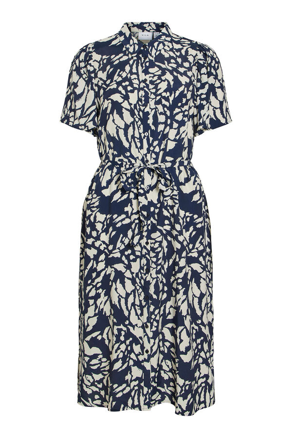 Vila Vestido midi estampado Azul marino