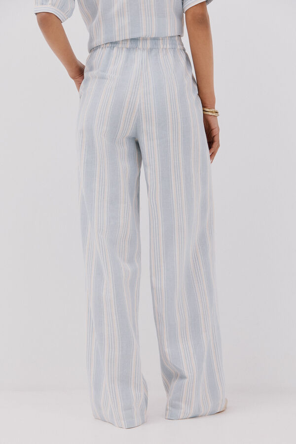 Cortefiel Cal&ccedil;as fluidas bordadas Azul