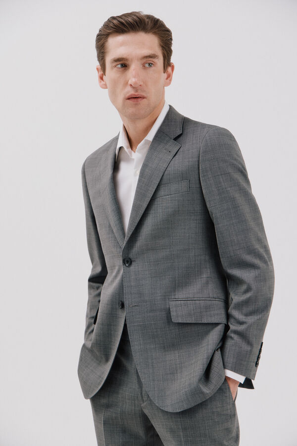 Cortefiel Blazer cinzento slim fit Cinzento