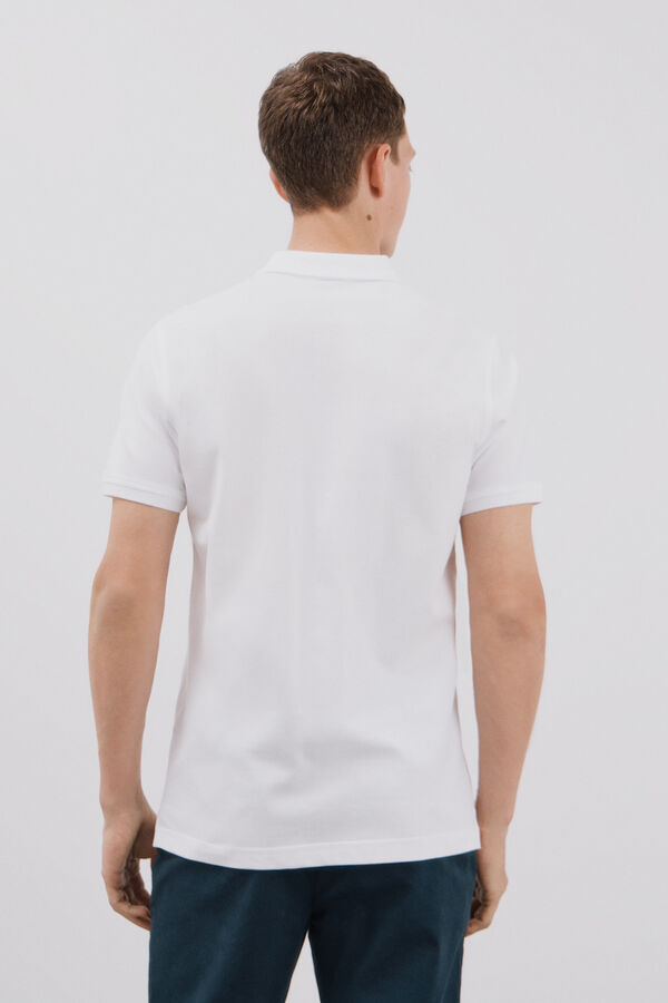 Cortefiel Polo b&aacute;sico piqu&eacute; slim Blanco