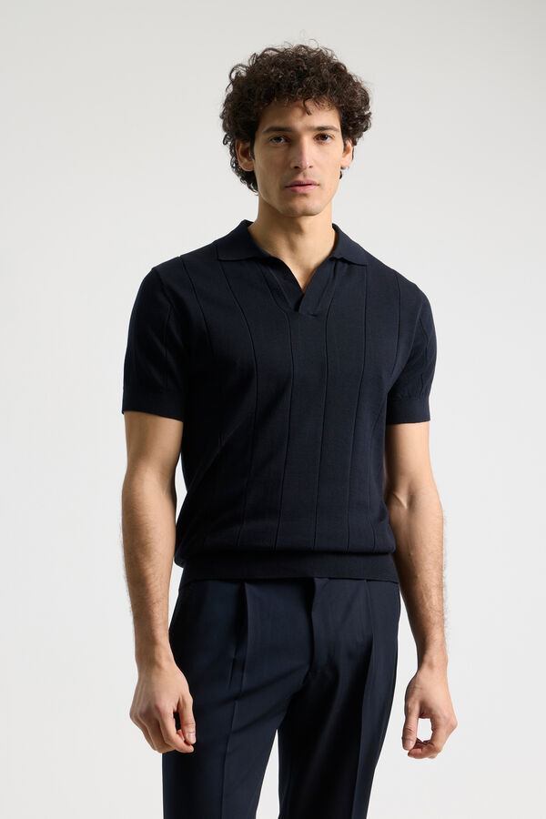 PuroEGO Polo punto canal&eacute; Azul marino