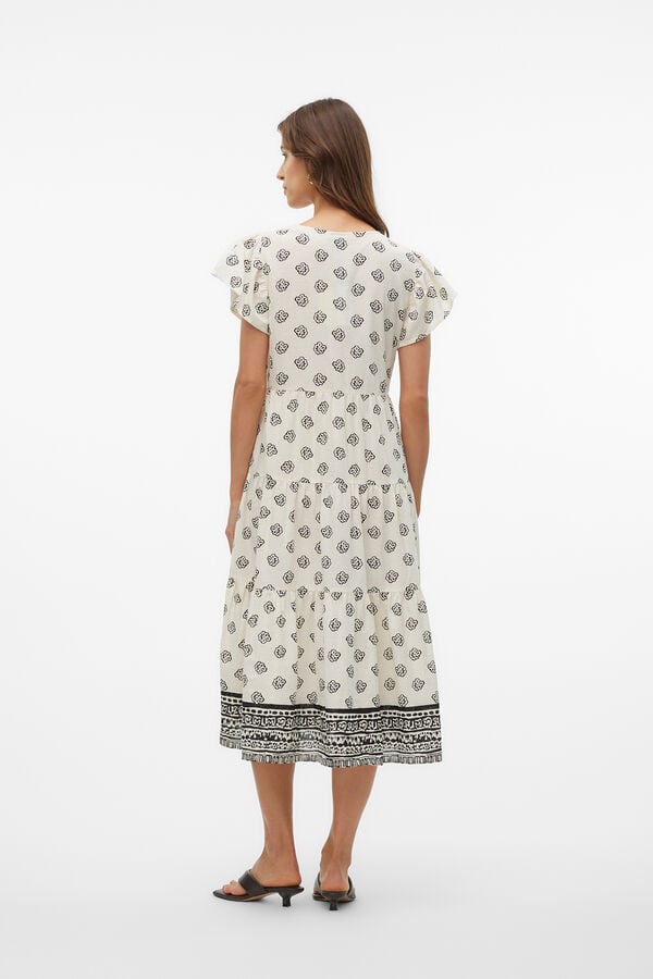 Vero Moda Vestido midi de manga corta Gris