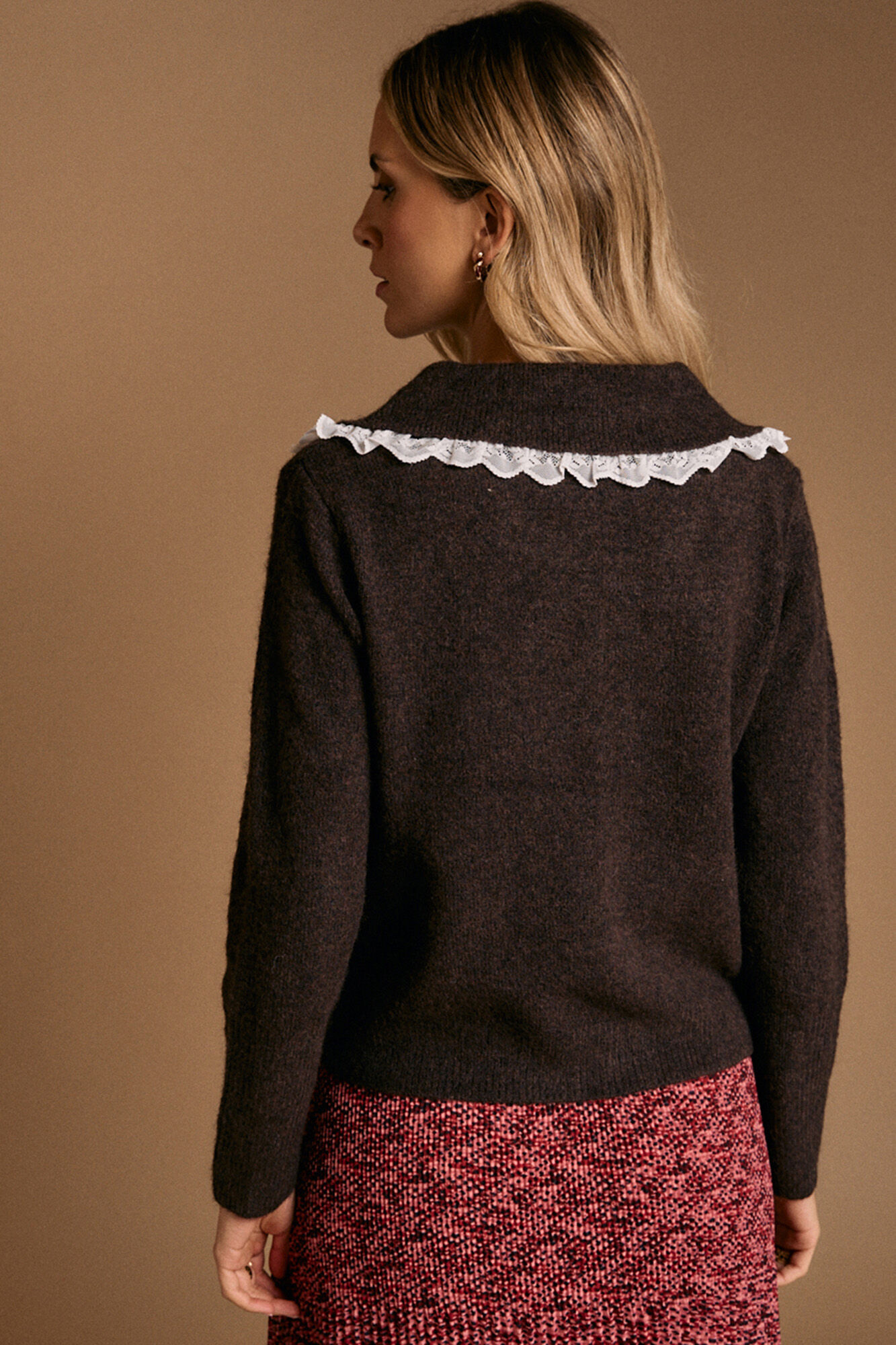 Pol&iacute;n Et Moi Cardigan com gola balinesa