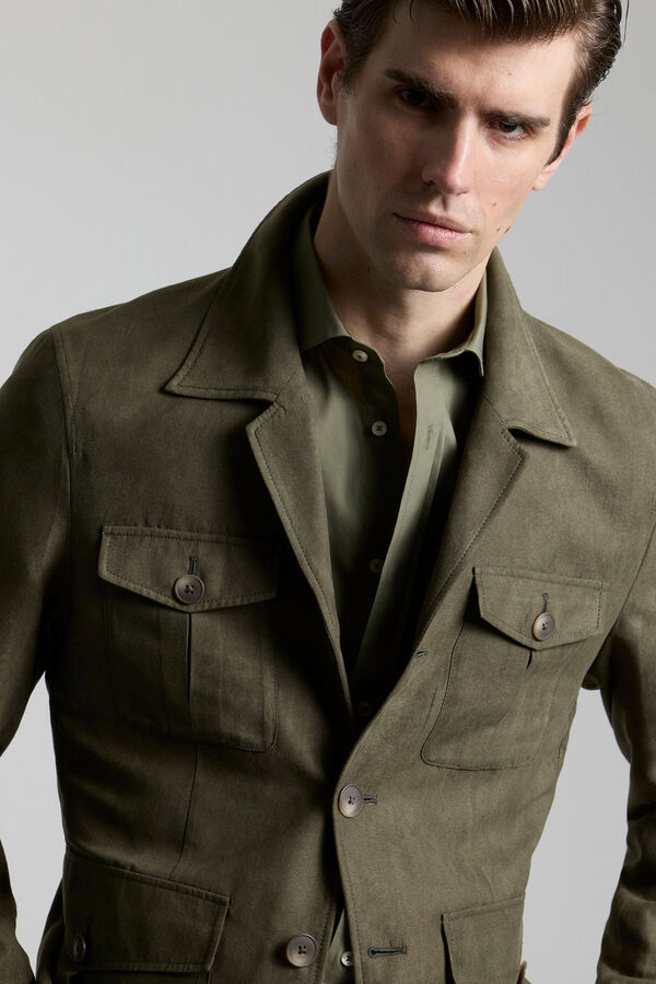 PuroEGO Chaqueta sahariana verde militar Verde