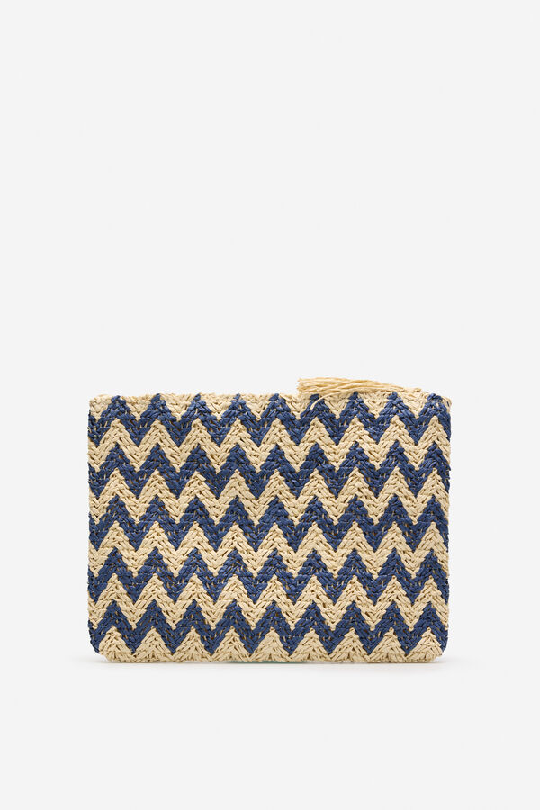 Cortefiel Bolso tote estampado espiga Estampado azul