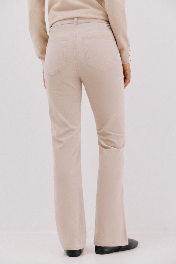 Cortefiel Pantal&oacute;n Sensational velvet Beige