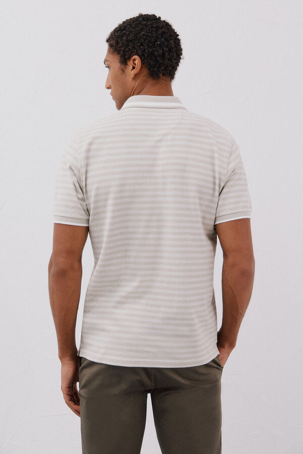 Cortefiel Camisa polo riscas Oxford Tostado