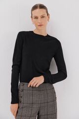 Cortefiel Camiseta b&aacute;sica quadrada Preto