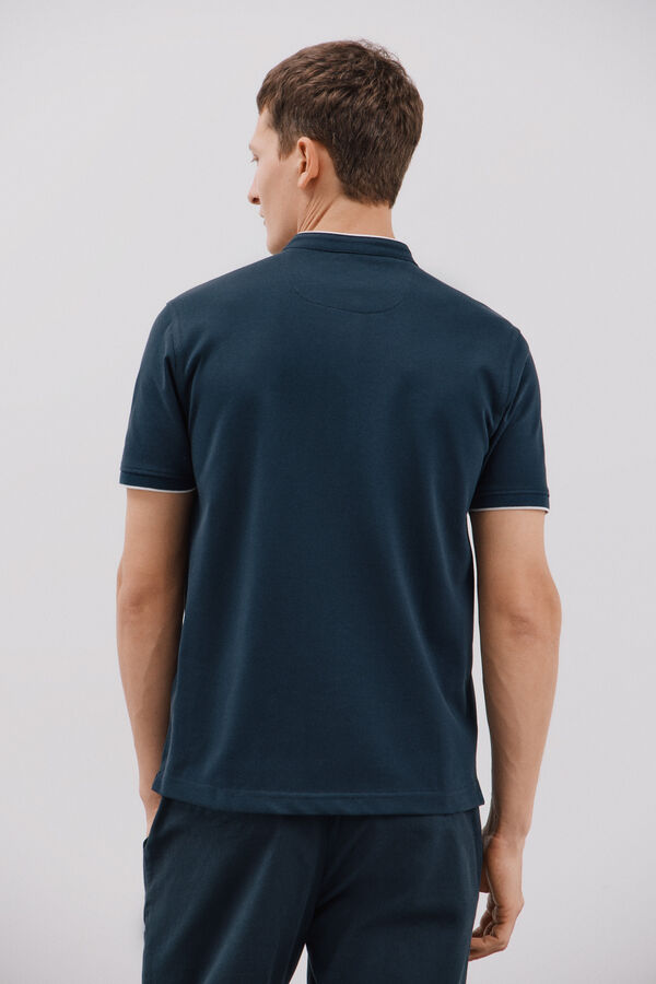 Cortefiel Polo gola mao Azul