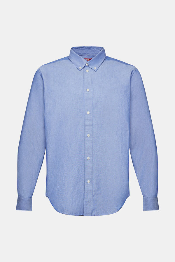 Esprit Camisa b&aacute;sica tipo oxford algod&atilde;o Azul