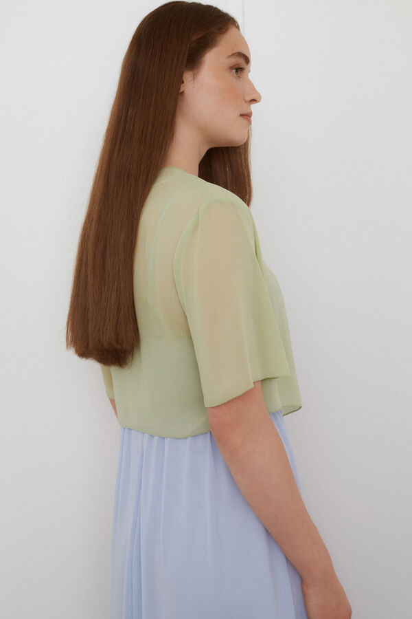 Vila Casaco de festa em chiffon Verde