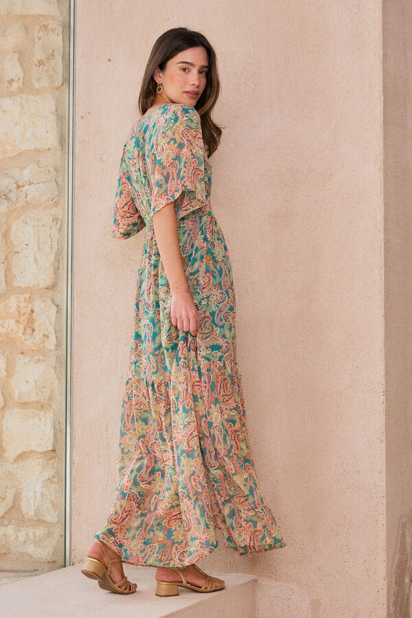 Pol&iacute;n Et Moi Vestido longo Olivette Azul