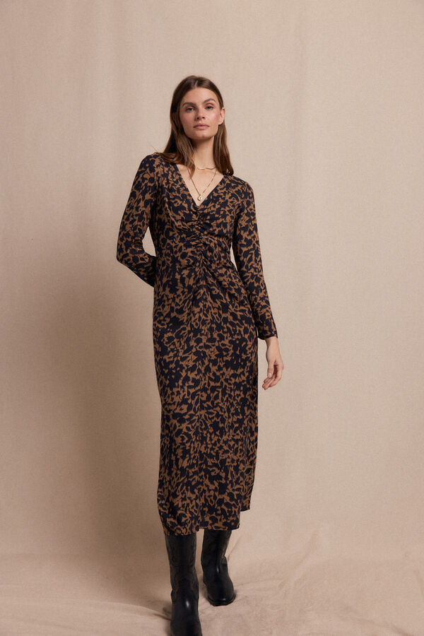 Slowlove Vestido largo estampado Preto