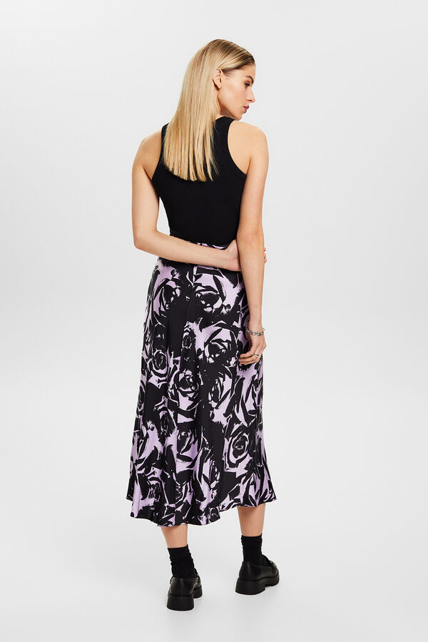 Esprit Saia midi viscose estampada Multicolorido