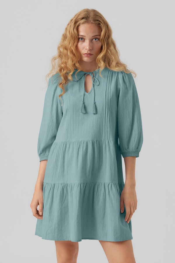 Vero Moda Vestido mangas globo Turquesa