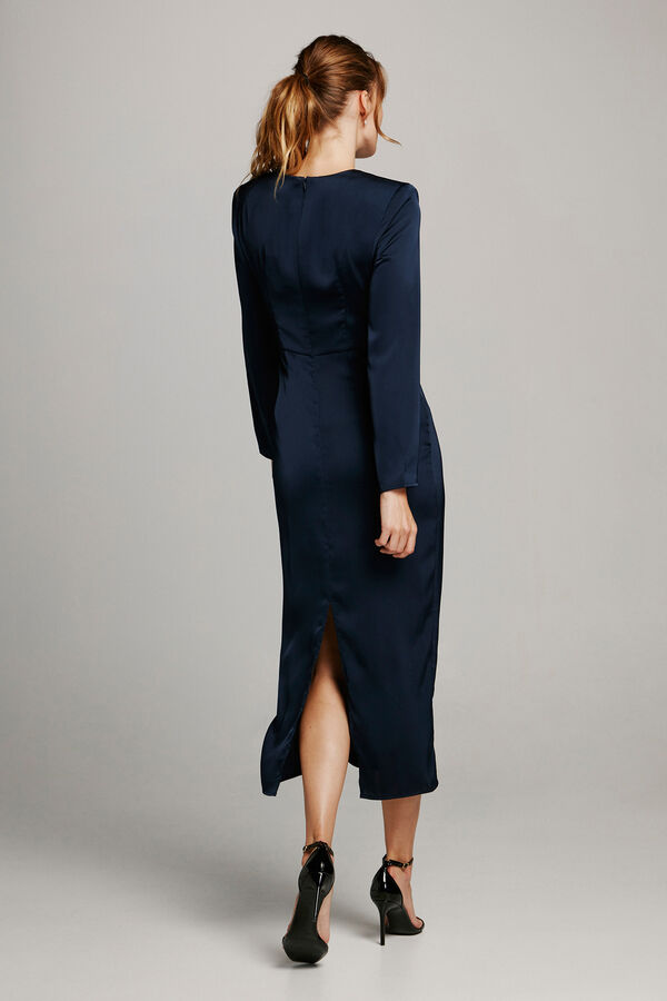 Vila Vestido midi Azul marino