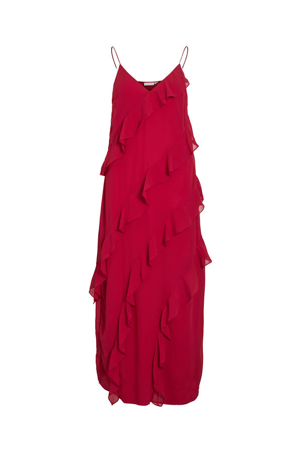 Vila Vestido de gasa midi de fiesta Rojo