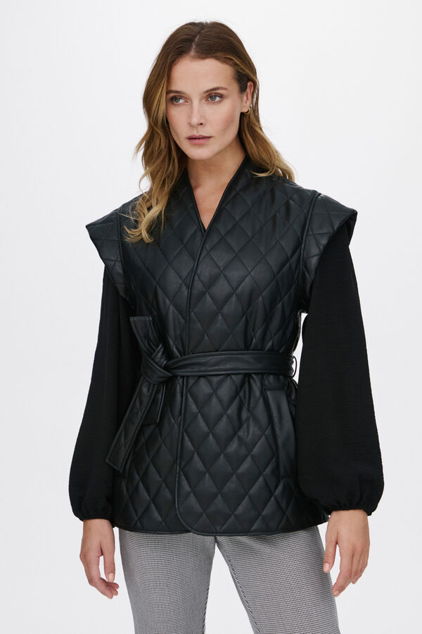 Vila Chaleco acolchado guateado Negro