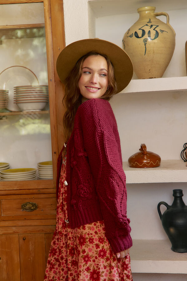 Jaase C&aacute;rdigan de punto Vino