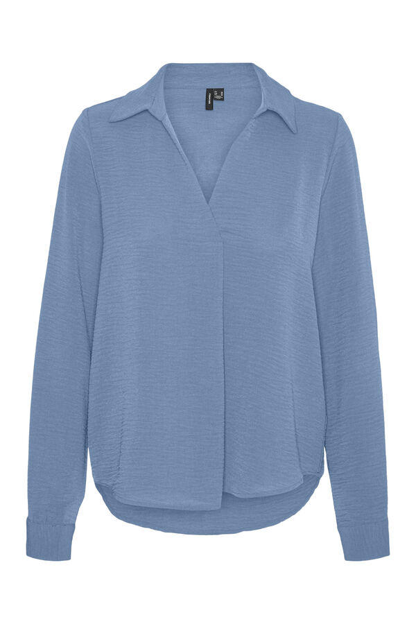 Vero Moda Blusa de cuello pico Azul