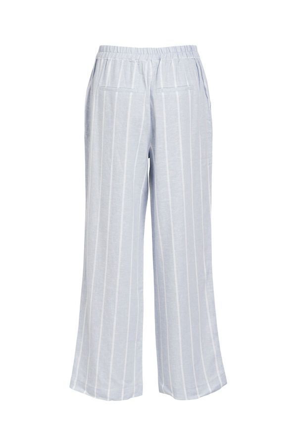 Object Pantalón de lino estampado de rayas Azul