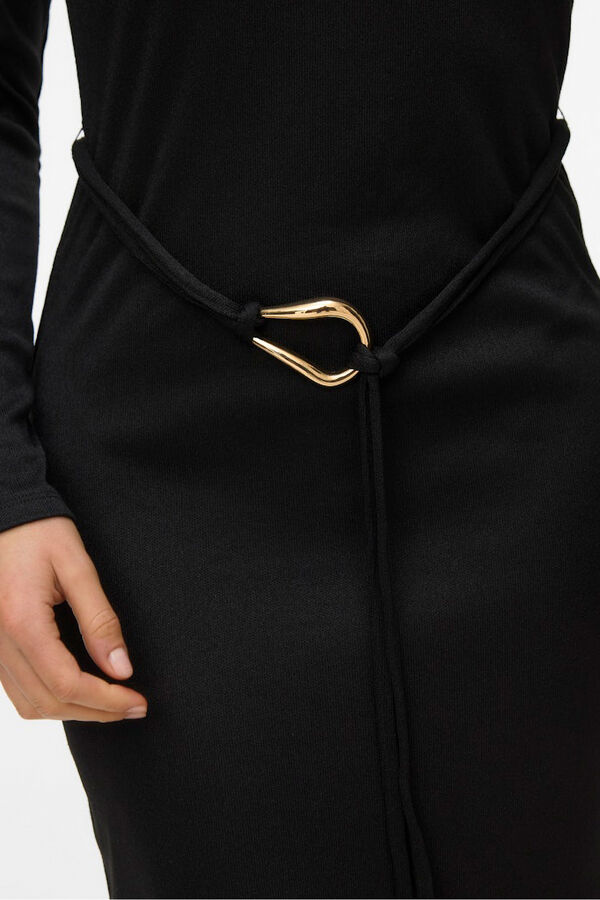 Vero Moda Vestido midi de punto cuello subido Negro