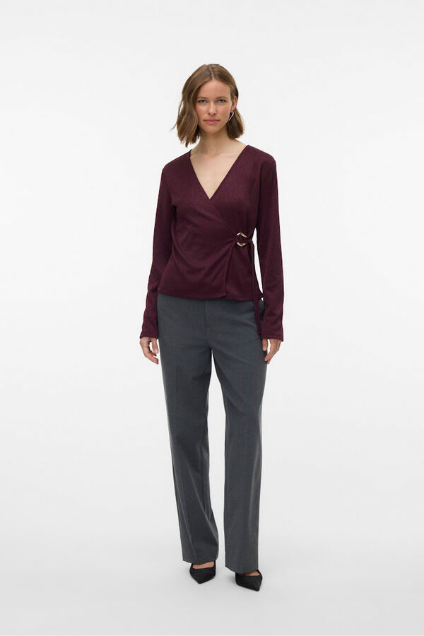 Vero Moda Top de punto detalle hebilla Morado