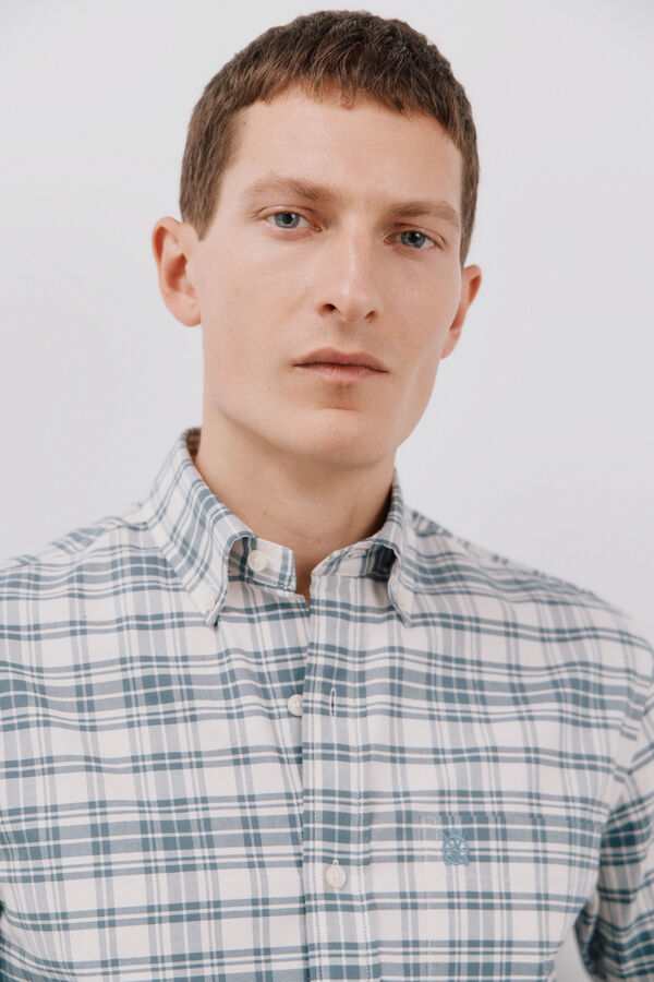 Cortefiel Camisa oxford xadrez Azul