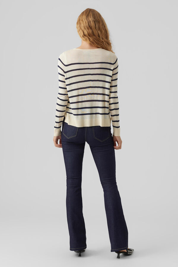 Vero Moda Camisola fina de gola redonda Cinzento