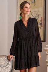 Pol&iacute;n Et Moi Vestido curto Alex Preto