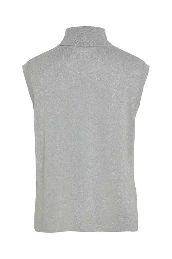Vila Top de malha com lurex Cinzento