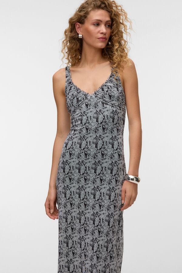 Vero Moda Vestido de al&ccedil;as Cinzento