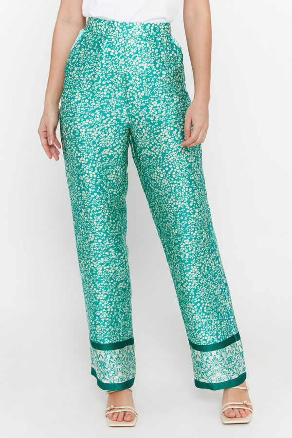 Vero Moda Pantal&oacute;n largo efecto satinado Turquesa