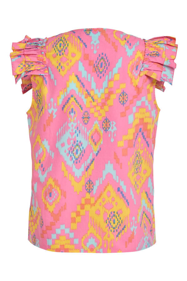 Vila Top com estampado étnica ikat Subiu