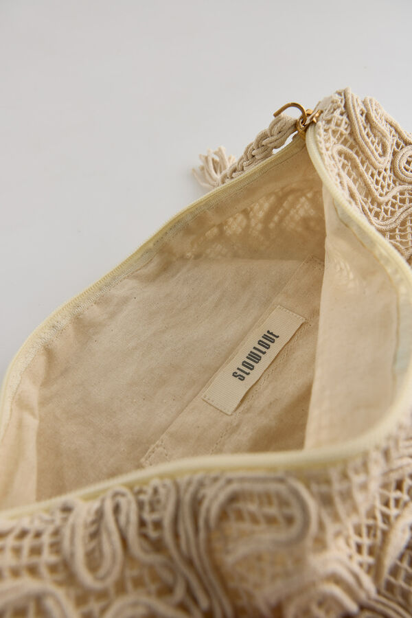 Slowlove Cartera maxi algodón estampada Marfil
