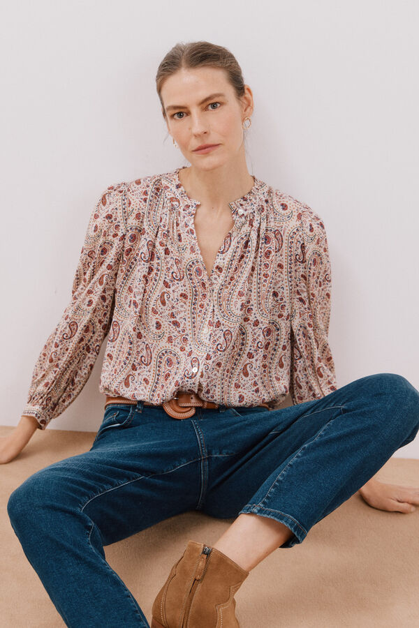 Cortefiel Blusa estampada Estampado blanco