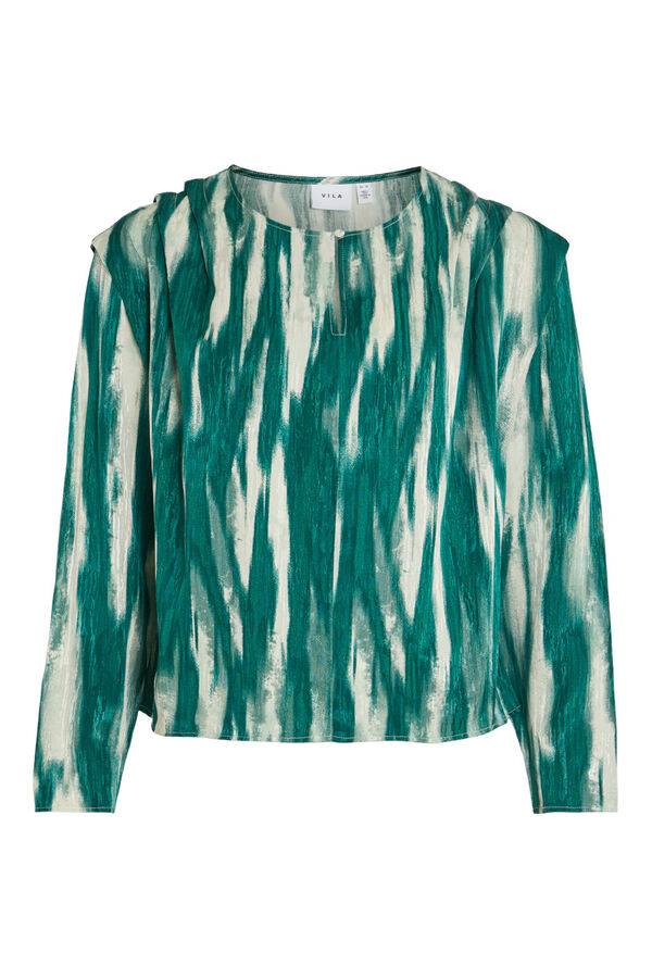 Vila Blusa manga comprida estampada Cinzento