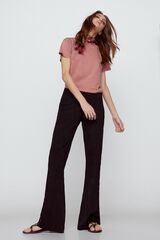 Slowlove Cal&ccedil;as efeito camur&ccedil;a tachas Preto