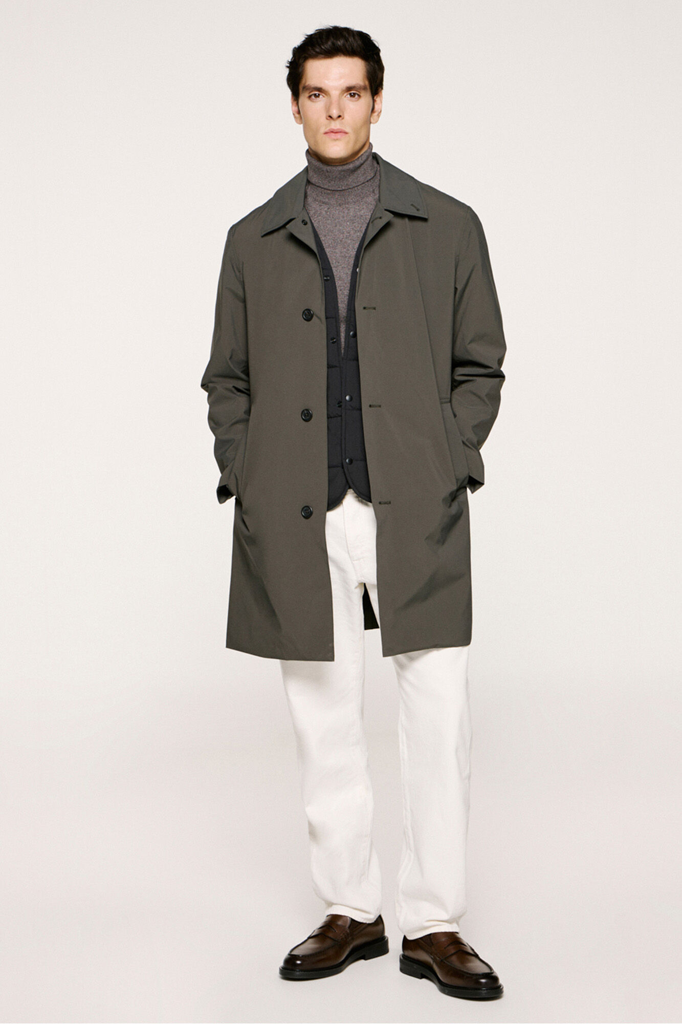 Selected Abrigo t&eacute;cnico resistente al agua con chaleco desmontable