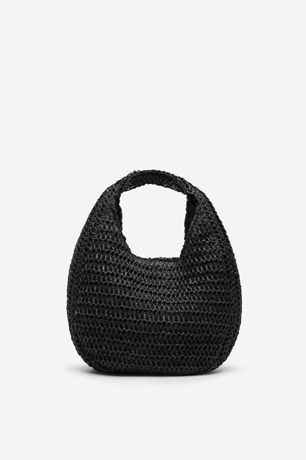 Cortefiel Bolso mini hobo trenzado Negro