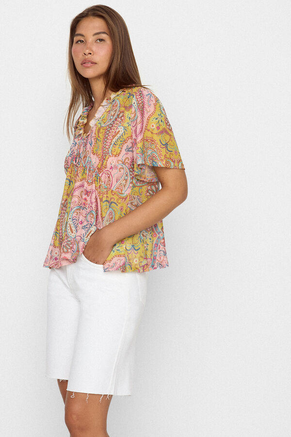 Slowlove Top manga curta estampado Multicolorido